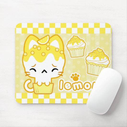 Lemon Cupcake Kitty Mousepad (Mit Mouse)
