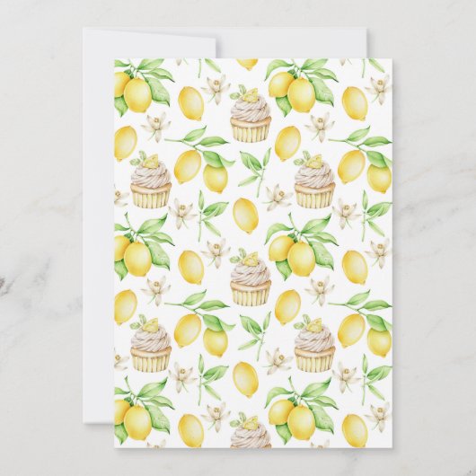 Lemon Cupcake Summer Bridal Brunch Einladung (Rückseite)