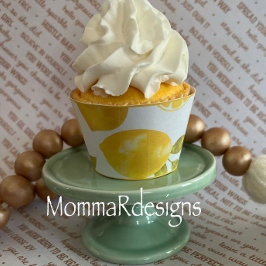 LEMON cupcake wrapper, lemon theme party cupcakes