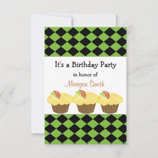 Lemon Cupcake zum Geburtstag Einladung