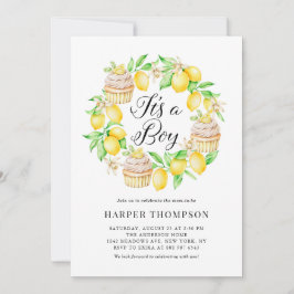 Lemon Cupcakes Wreath Es ist eine Baby-Dusche Einladung