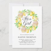 Lemon Cupcakes Wreath Es ist eine Girl Baby Dusche Einladung (Vorderseite)