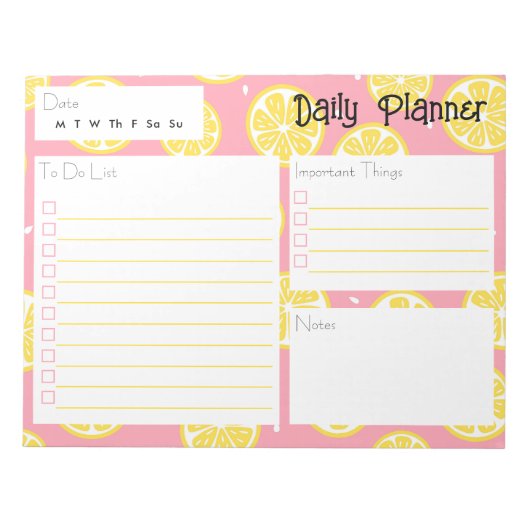 Lemon Daily Planner Notepad Notizblock (Vorderseite)