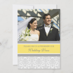 Lemon Damask Foto Hochzeitfeier - Erneuerbare Einl Einladung
