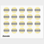 Lemon Damask Save the Date Umschlag Aufkleber (Blatt)