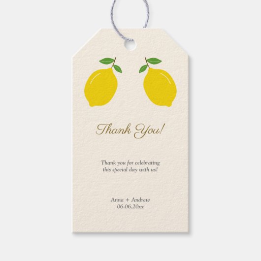 Lemon Danke Geschenkanhänger (Vorderseite)