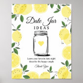 Lemon Date Jar Ideas Sign Printable Sign Poster (Vorne)