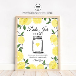 Lemon Date Jar Ideas Sign Printable Sign Poster