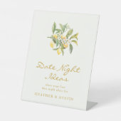 Lemon Date Night Brautparty Sign Sockelschild (Vorderseite)