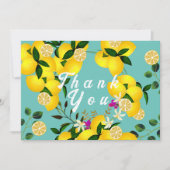 Lemon Days Aqua Dankeskarte (Vorderseite)