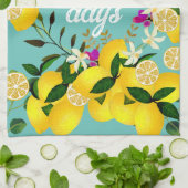 Lemon Days Aqua Geschirrtuch (Gefaltet)