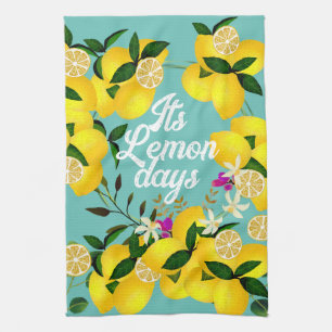 Lemon Days Aqua Geschirrtuch