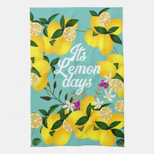 Lemon Days Aqua Geschirrtuch (Vertikal)