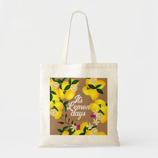 Lemon Days Braun Tragetasche (Vorne)