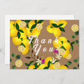 Lemon Days Brown Dankeskarte (Vorne/Hinten)
