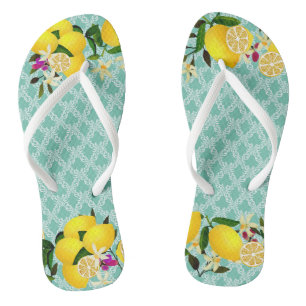 Lemon days motif aqua Flip Flops Badesandalen