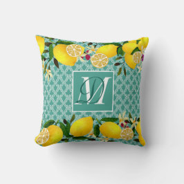 Lemon Days Motif Aqua Kissen