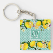 Lemon Days Motif Aqua Schlüsselanhänger (Vorderseite)