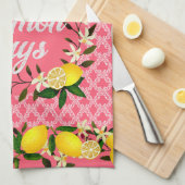 Lemon Days Motif Cherry Geschirrtuch (Viertel Falte)