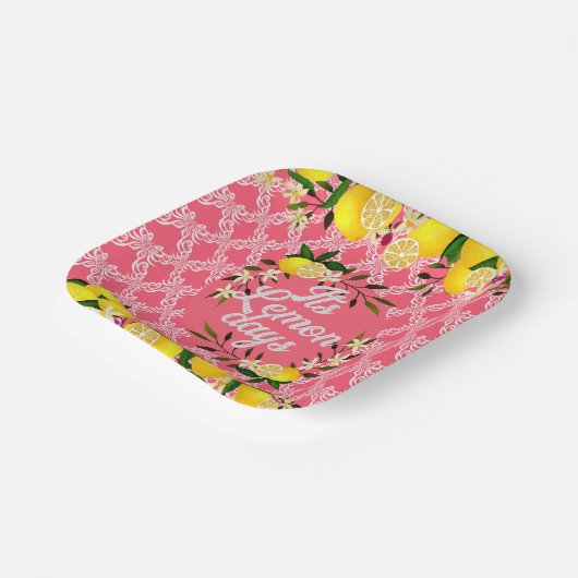 Lemon Days Motif Cherry Pappteller (Gewinkelt)