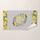 Lemon Days Motif Gray Badhandtuch Set (Handtuch)