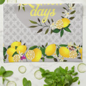 Lemon Days Motif Gray Geschirrtuch (Gefaltet)