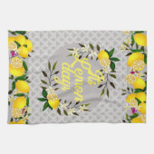 Lemon Days Motif Gray Geschirrtuch (Horizontal)