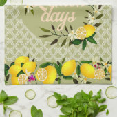 Lemon Days Motif Green Geschirrtuch (Gefaltet)
