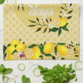 Lemon Days Motif Yellow Geschirrtuch (Gefaltet)