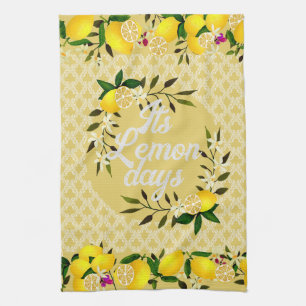 Lemon Days Motif Yellow Geschirrtuch