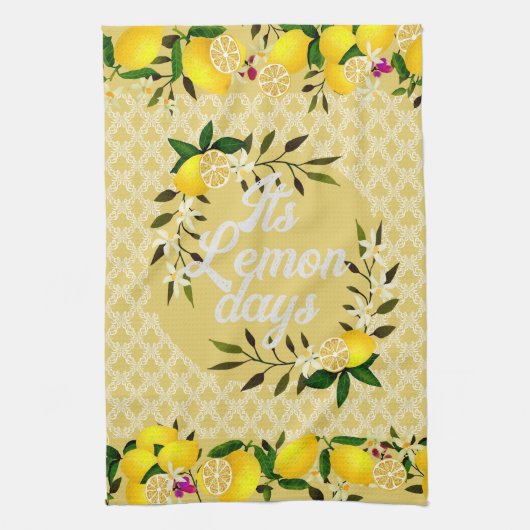 Lemon Days Motif Yellow Geschirrtuch (Vertikal)