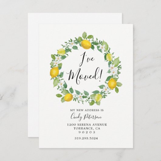 Lemon, den ich bewegt habe | Verschieben der Ankün Ankündigungspostkarte (Vorne/Hinten)