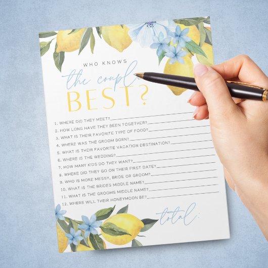 Lemon, der das Paar beste Bridal Game Pack kennt Notizblock