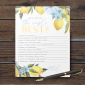 Lemon, der das Paar beste Bridal Game Pack kennt Notizblock