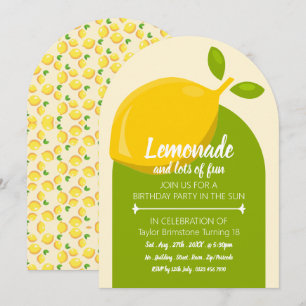 Lemon Design, Lemonade & viel Spaß zum Geburtstag Einladung