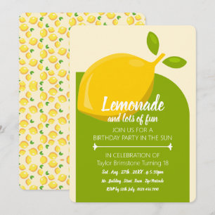 Lemon Design, Lemonade & viel Spaß zum Geburtstag Einladung