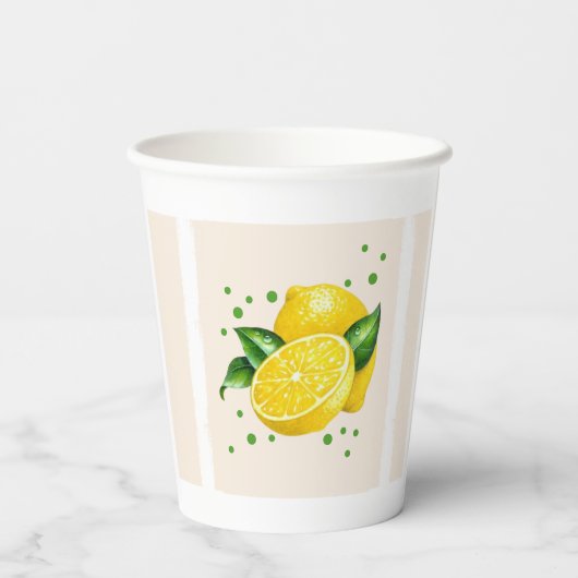 Lemon Design Paper Cups Pappbecher (Rückseite)