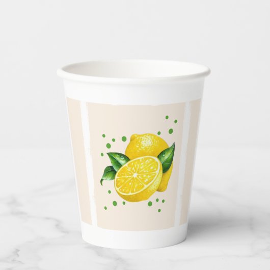 Lemon Design Paper Cups Pappbecher (Vorderseite)
