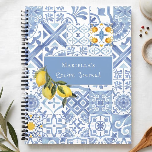 Lemon Design Personalisiertes Rezeptjournal Notizblock