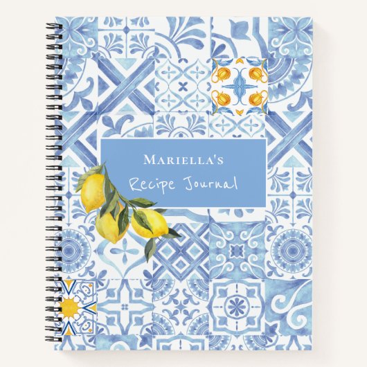 Lemon Design Personalisiertes Rezeptjournal Notizblock (Vorderseite)