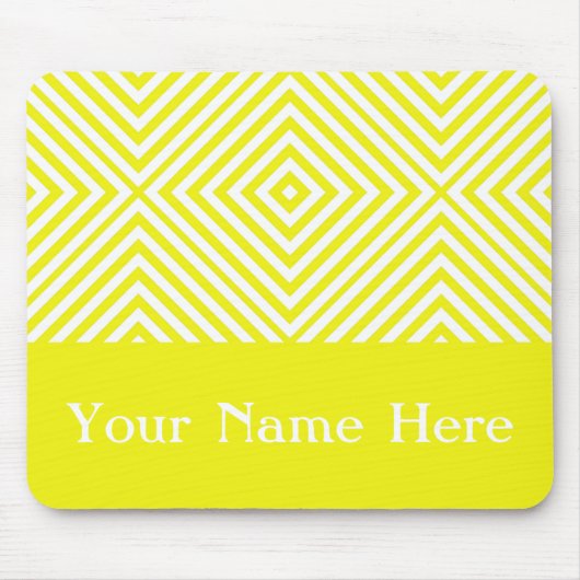 Lemon Diamond Zickzack mit individuelle Name Mousepad (Vorne)