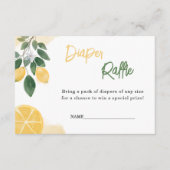 Lemon Diaper Raffle Baby Dusche Begleitkarte (Vorderseite)