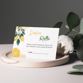 Lemon Diaper Raffle Baby Dusche Begleitkarte