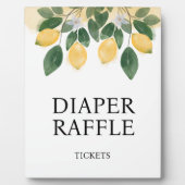 Lemon Diaper Raffle Baby Dusche Fotoplatte (Vorderseite)