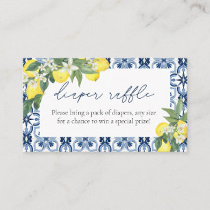 Lemon Diaper Raffle Babydusche Umschließkarte Begleitkarte