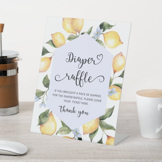 Lemon Diaper Tombola Babydusche Sockelschild (In SItu)