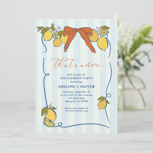 Lemon Dolce Vita Einladung (Stehend Vorderseite)