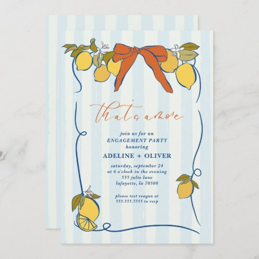 Lemon Dolce Vita Einladung (Vorne/Hinten)