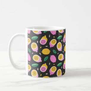 Lemon doodle muster, helle niedliche Zitrusfrüchte Kaffeetasse