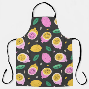 Lemon doodle muster, helle niedliche Zitrusfrüchte Schürze